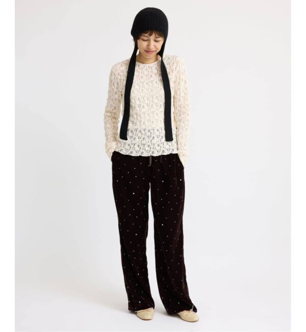 IENA「《一部カラーWEB限定/追加4》Flowerストレッチレースプルオーバー」|Tシャツ・カットソー|