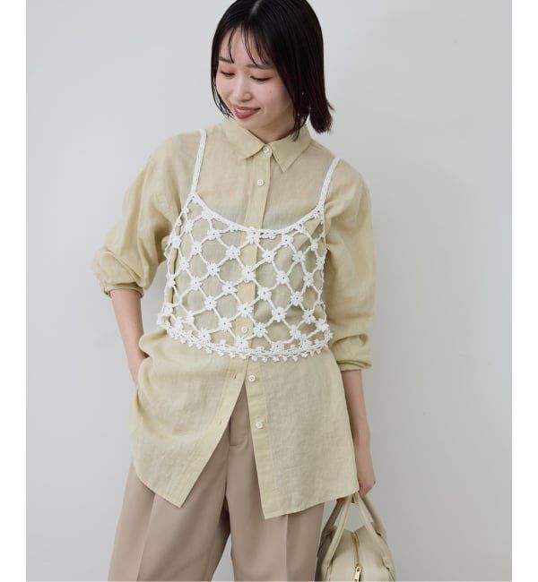 SLOBE IENA「コットンフラワークロシェビスチェ」|ニット・セーター|