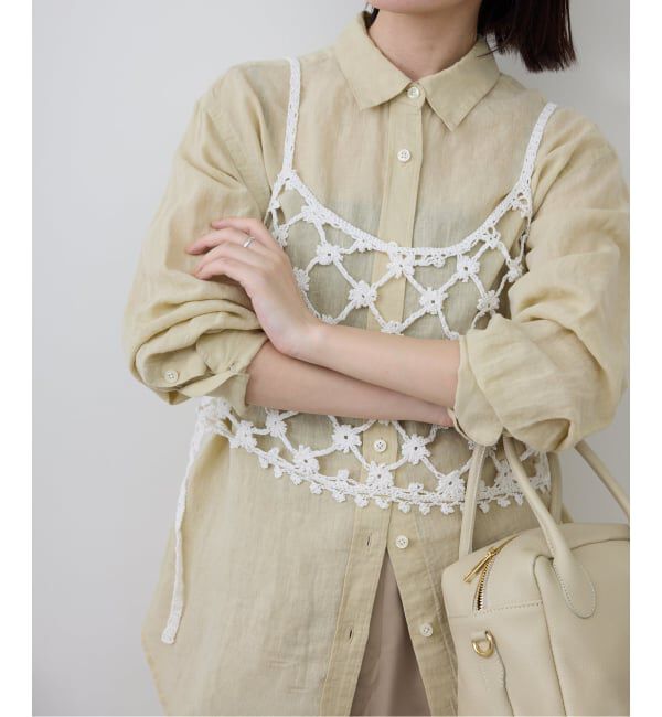 SLOBE IENA「コットンフラワークロシェビスチェ」|ニット・セーター|