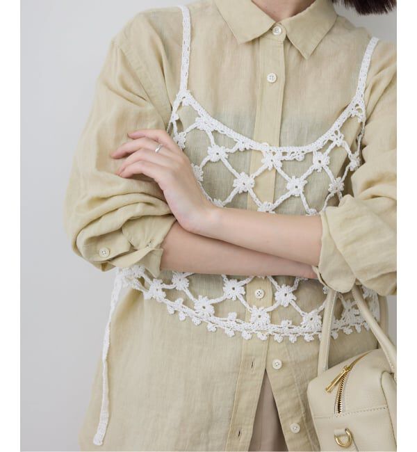 SLOBE IENA「コットンフラワークロシェビスチェ」|ニット・セーター|