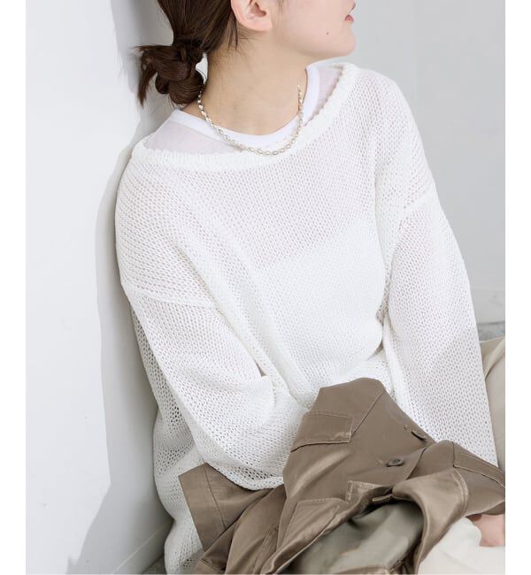 IENA「ギマコットンプルオーバー」|ニット・セーター|ホワイト