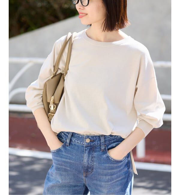 SLOBE IENA「《シリーズあり》コットンキュプラプルオーバー」|ニット・セーター|ナチュラル