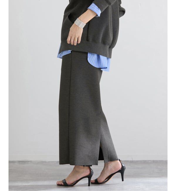 IENA「《セットアップ対応》ダンボールニットスカート」|スカート|ブラック A