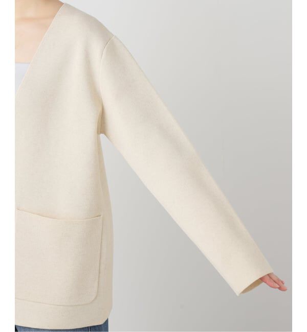 SLOBE IENA「ミラノリブVネックニットジャケット」|ノーカラージャケット|