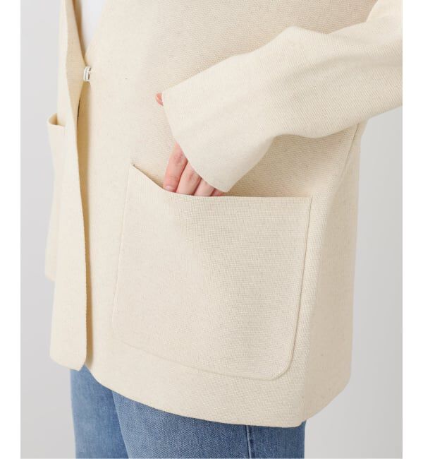 SLOBE IENA「ミラノリブVネックニットジャケット」|ノーカラージャケット|