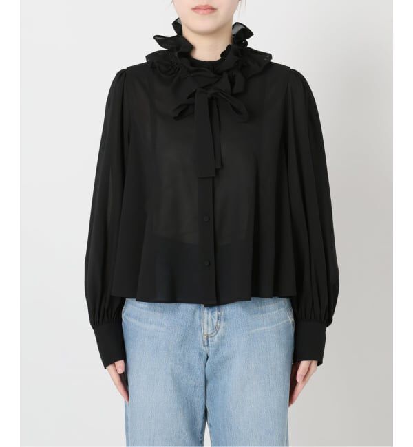 IENA「《追加》&NAVYシアーボウタイブラウス」|シャツ・ブラウス|