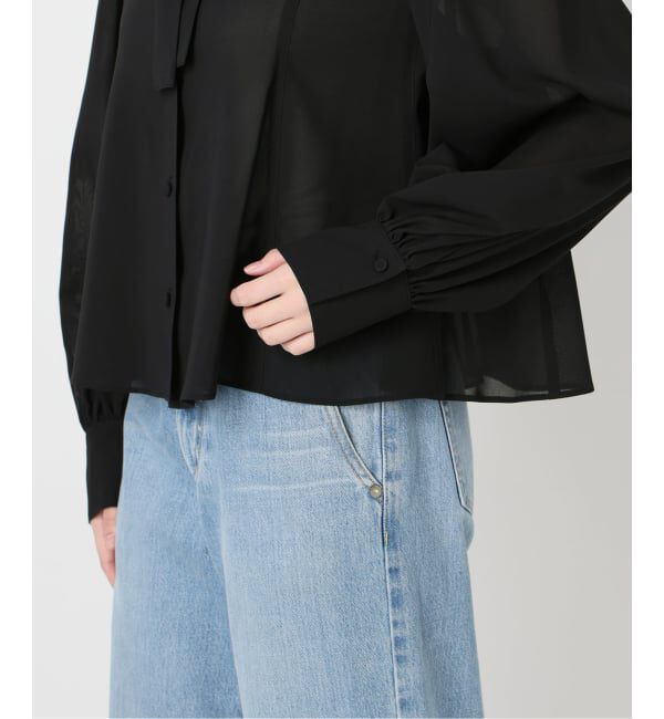 IENA「《追加》&NAVYシアーボウタイブラウス」|シャツ・ブラウス|