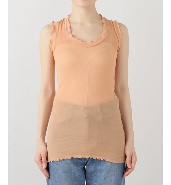 IENA LA BOUCLE「seamless basic./シームレスベーシック Flounce タンクトップ」|タンクトップ|