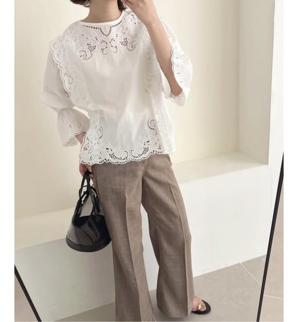 SLOBE IENA「カットワークブラウス」|シャツ・ブラウス|ホワイト