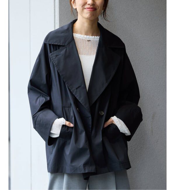 IENA「撥水ライトタフタオーバーコート」|その他|ネイビー