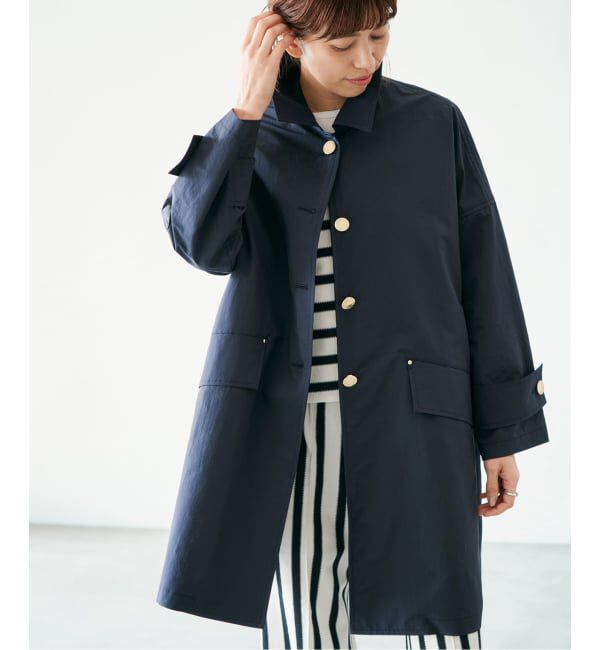 IENA「《一部カラー別注》MACKINTOSH/マッキントッシュ HUMBIE MB L261HI1158BGALK」|ステンカラーコート|ネイビー