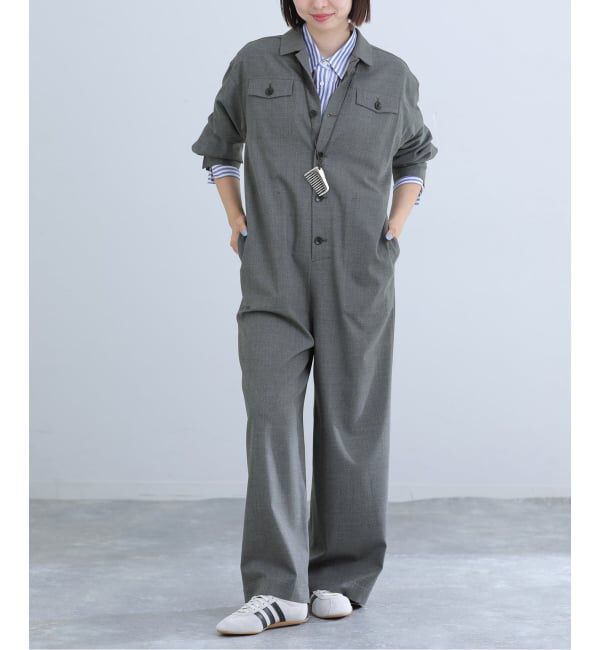 IENA「T/Wオープンカラーオールインワン」|オールインワン|