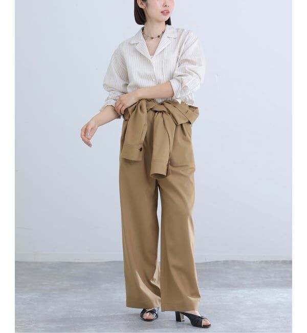 IENA「T/Wオープンカラーオールインワン」|オールインワン|