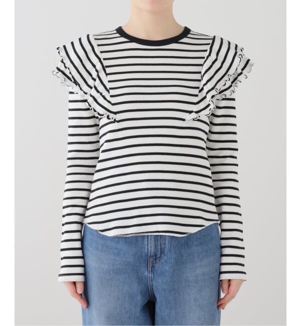 SLOBE IENA「ハニカムキャップフリルロングスリーブ TEE」|Tシャツ・カットソー|ホワイトベース