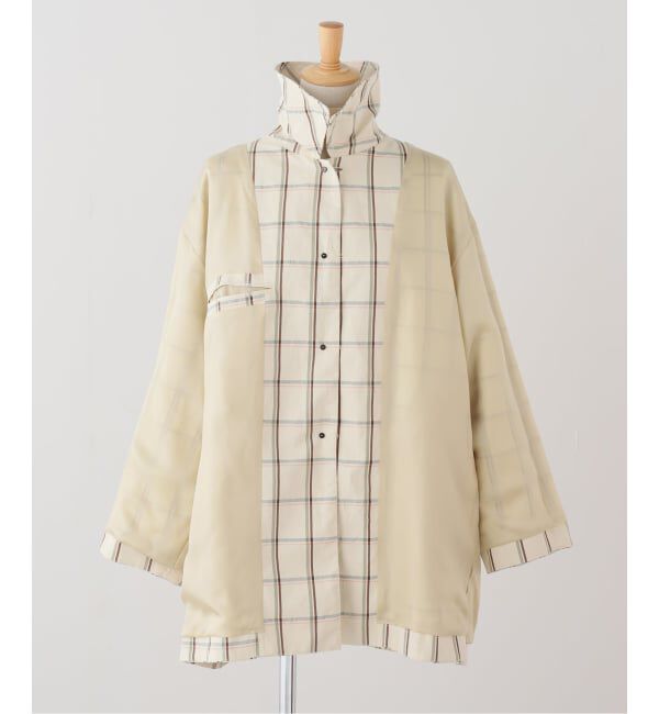 IENA LA BOUCLE「IENA LA BOUCLE P/Lチェックステンカラーハーフコート」|ステンカラーコート|