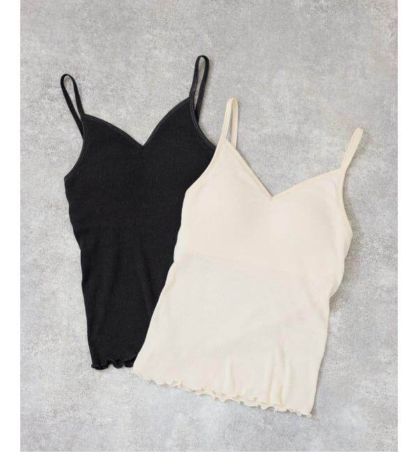 SLOBE IENA「PALM/パーム SLOBE別注 Vネック2SETキャミソール」|インナー|ブラック