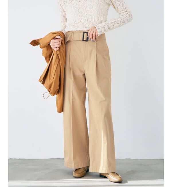 IENA「ベルテッドチノパンツ」|チノ|