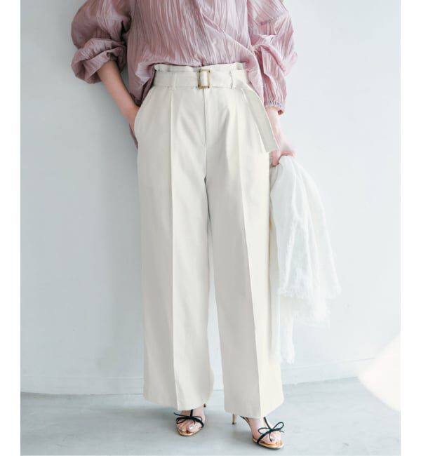 IENA「ベルテッドチノパンツ」|チノ|