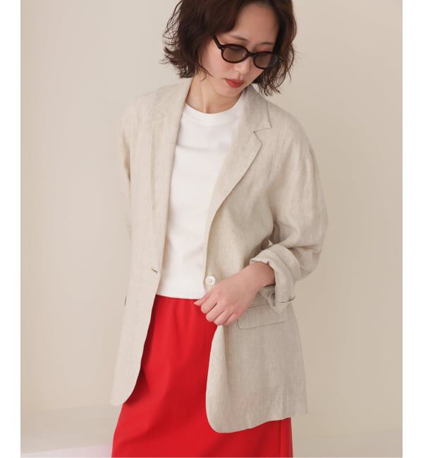 SLOBE IENA「《36.38サイズ展開》リネンレーヨンシングルテーラードジャケット」|テーラードジャケット|