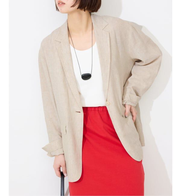 SLOBE IENA「《36.38サイズ展開》リネンレーヨンシングルテーラードジャケット」|テーラードジャケット|