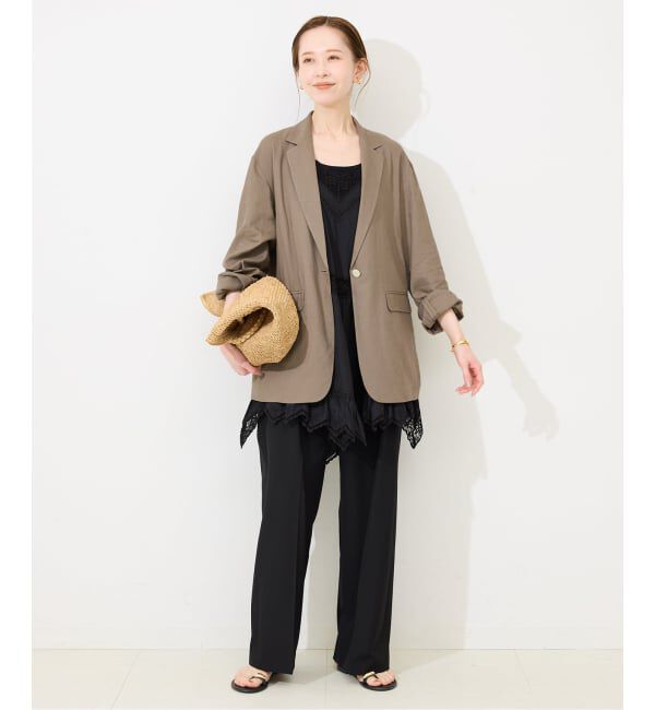 SLOBE IENA「《36.38サイズ展開》リネンレーヨンシングルテーラードジャケット」|テーラードジャケット|