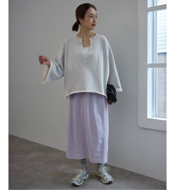 SLOBE IENA「《追加予約》裏毛スキッパープルオーバー」|スウェット・ジャージ|