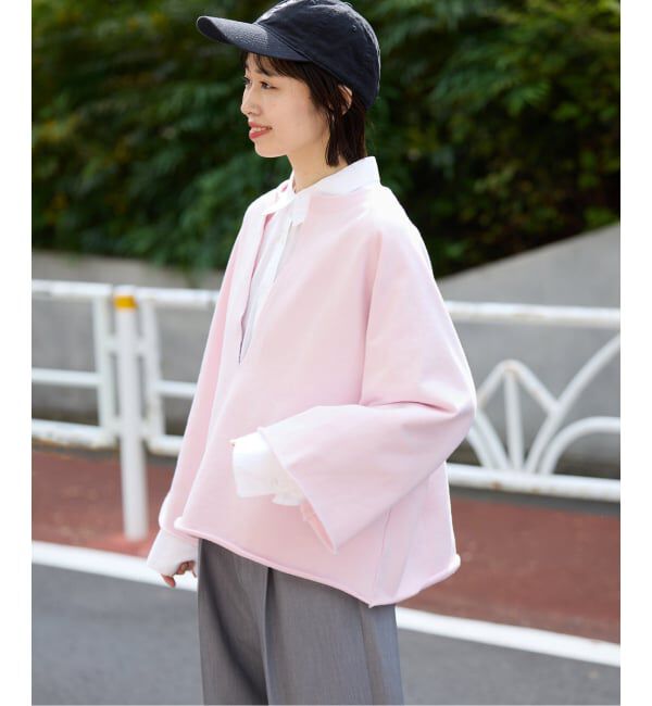 SLOBE IENA「《追加予約》裏毛スキッパープルオーバー」|スウェット・ジャージ|