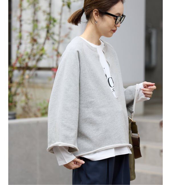 SLOBE IENA「《追加予約》裏毛スキッパープルオーバー」|スウェット・ジャージ|