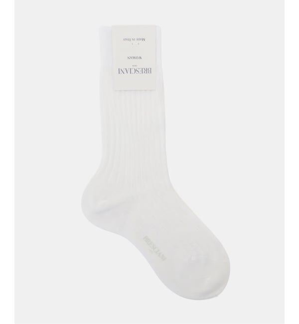 VERMEIL par iena「BRESCIANI ブレッシアーニ  別注リブソックス WD009UN0001」|ソックス|ホワイト
