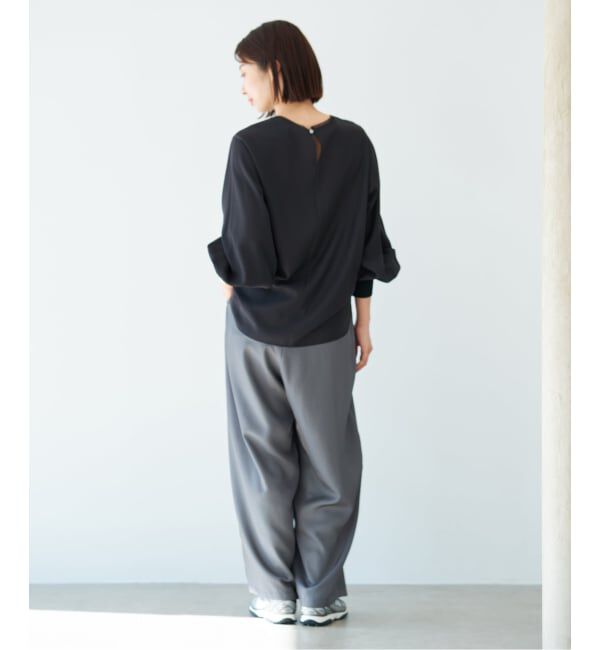 IENA「クルーネックシアーリブブラウス」|シャツ・ブラウス|