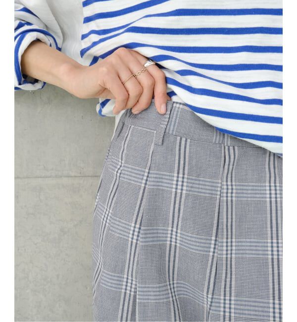 IENA「Maison IENA 別注 Nell/ネル チェックペグトップパンツ 261-202-61」|スラックス|