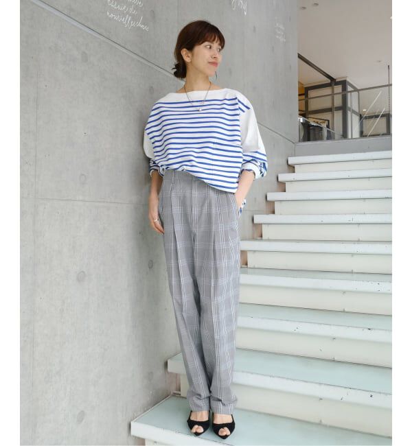 IENA「Maison IENA 別注 Nell/ネル チェックペグトップパンツ 261-202-61」|スラックス|