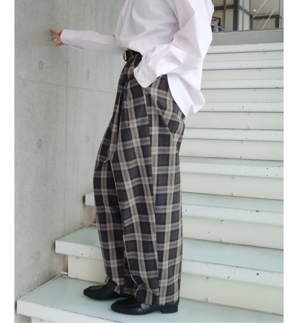 IENA「Maison IENA 別注 Nell/ネル チェックペグトップパンツ 261-202-61」|スラックス|