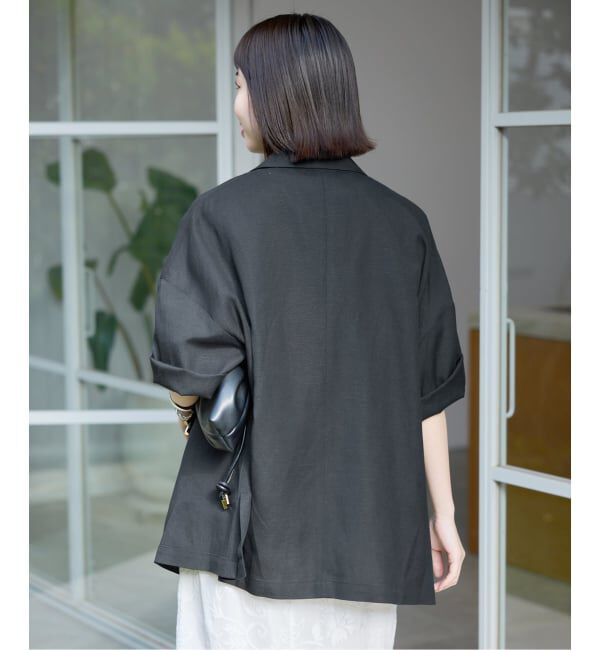 SLOBE IENA「《WEB限定/追加予約》リネンレーヨンハーフスリーブジャケット」|その他|