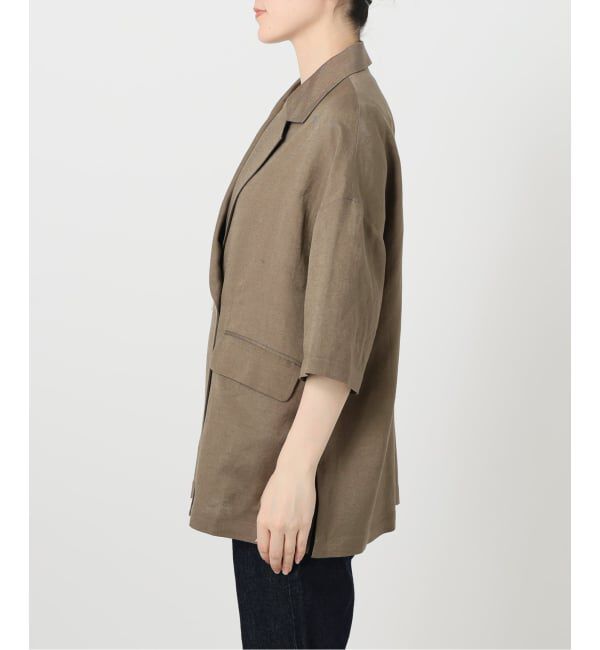 SLOBE IENA「《WEB限定/追加予約》リネンレーヨンハーフスリーブジャケット」|その他|