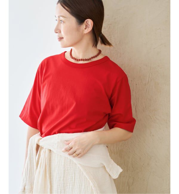 IENA「《予約》クロップドTシャツ」|Tシャツ・カットソー|レッド