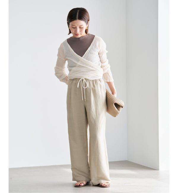 IENA「《新色あり/追加予約》ウォッシャブル リネンレーヨンイージーパンツ」|その他|
