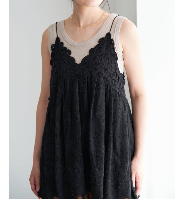 IENA「《追加2予約》アンティークチュールバテンキャミ」|キャミソール|