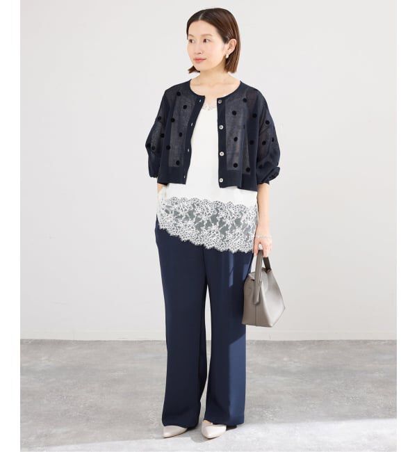 IENA「《WEB限定/追加2予約》ウォッシャブルFILMY ドット カーディガン」|カーディガン|