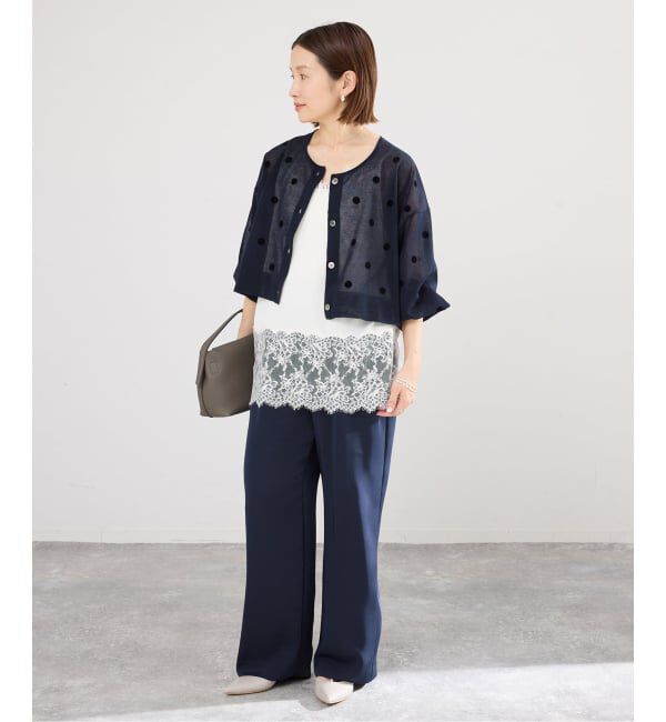 IENA「《WEB限定/追加2予約》ウォッシャブルFILMY ドット カーディガン」|カーディガン|
