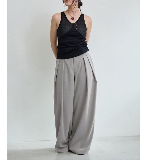 IENA LA BOUCLE「《予約》IENA LA BOUCLE テレコレースコンビタンクトップ」|タンクトップ|