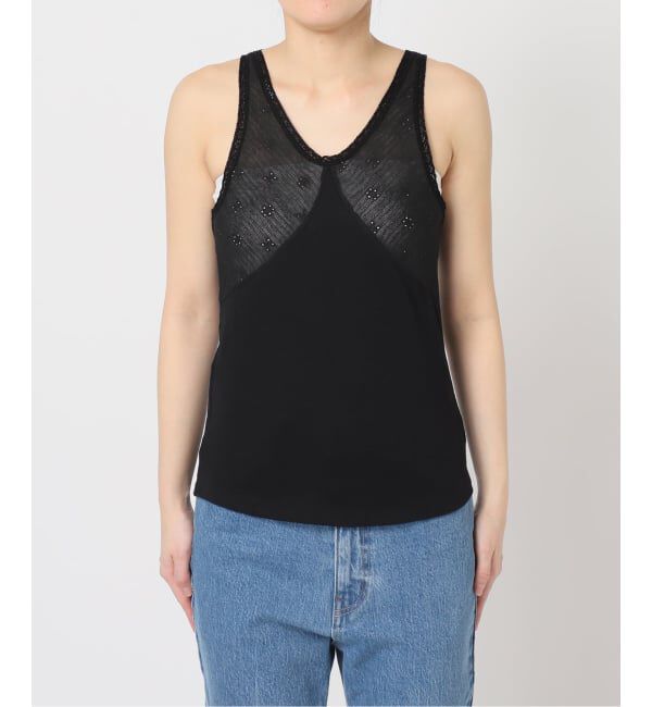 IENA LA BOUCLE「《予約》IENA LA BOUCLE テレコレースコンビタンクトップ」|タンクトップ|