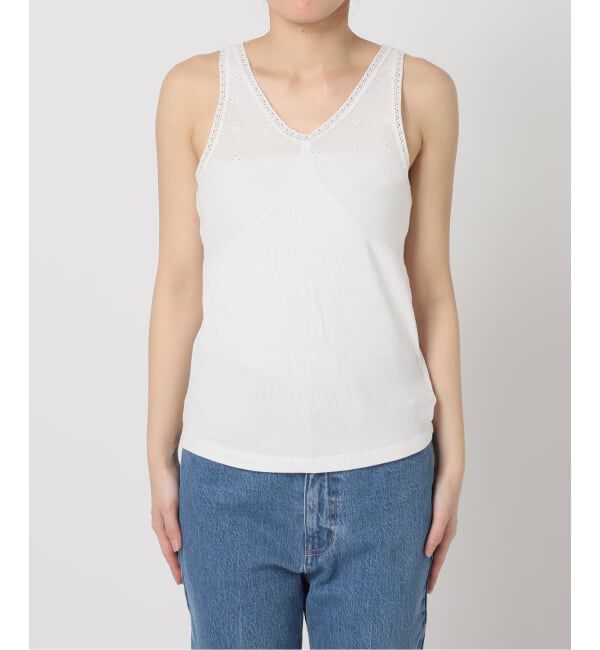 IENA LA BOUCLE「《予約》IENA LA BOUCLE テレコレースコンビタンクトップ」|タンクトップ|