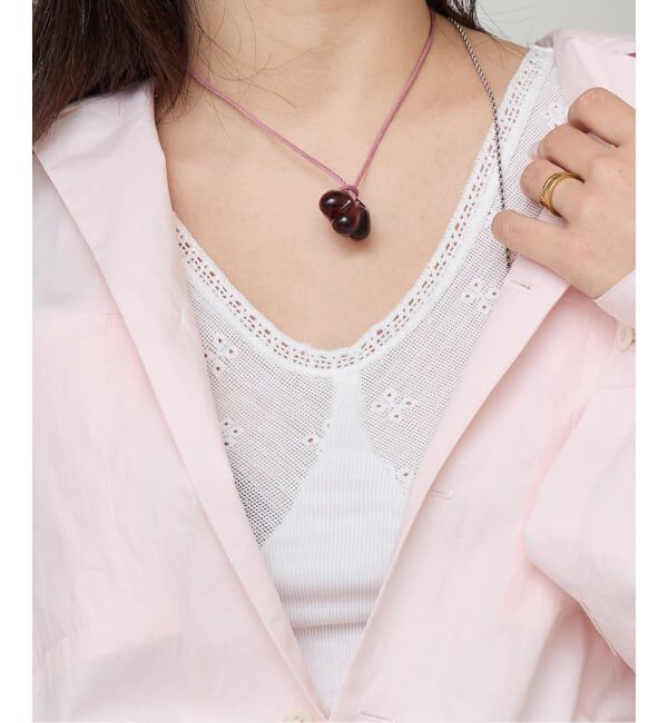 IENA LA BOUCLE「《予約》IENA LA BOUCLE テレコレースコンビタンクトップ」|タンクトップ|ホワイト