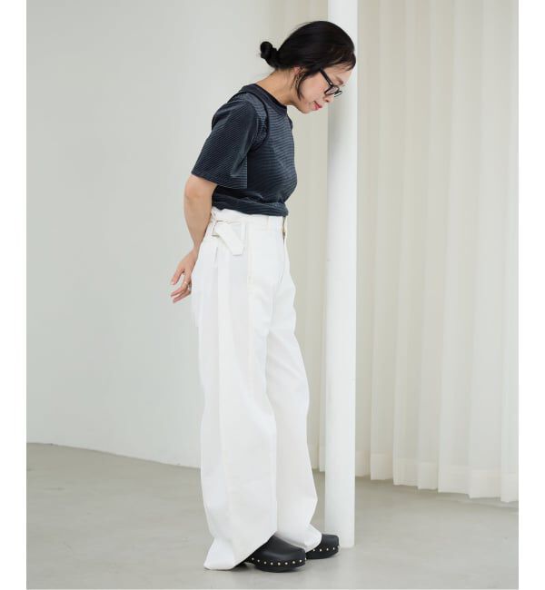 IENA LA BOUCLE「《予約》IENA LA BOUCLE ベロアボーダータンクトップ」|タンクトップ|