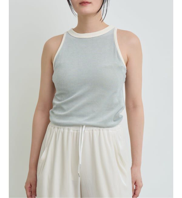 IENA LA BOUCLE「《予約》IENA LA BOUCLE ベロアボーダータンクトップ」|タンクトップ|