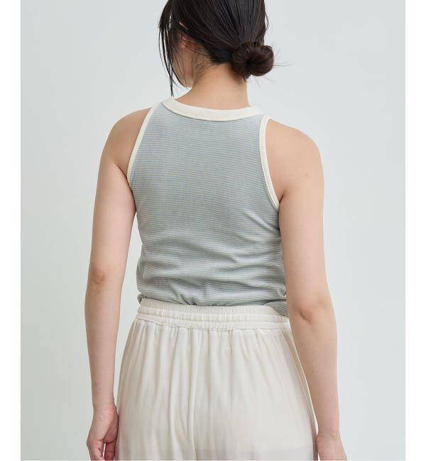 IENA LA BOUCLE「《予約》IENA LA BOUCLE ベロアボーダータンクトップ」|タンクトップ|