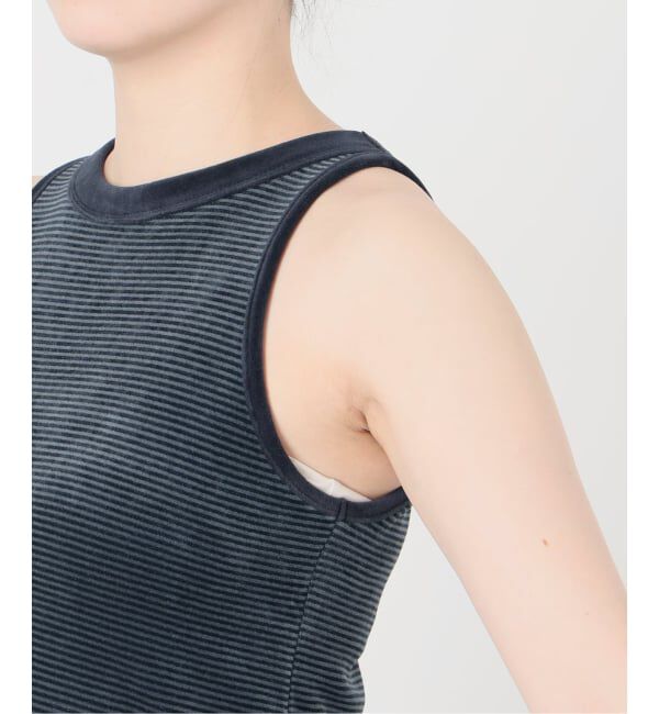 IENA LA BOUCLE「《予約》IENA LA BOUCLE ベロアボーダータンクトップ」|タンクトップ|