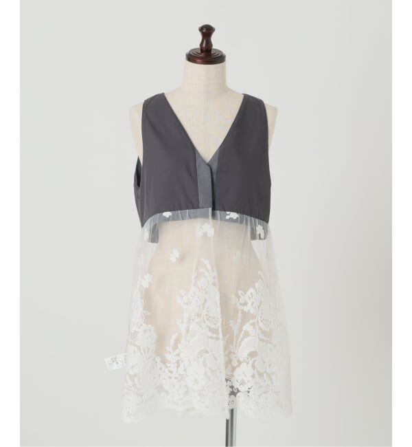 IENA LA BOUCLE「《予約》IENA LA BOUCLE チュールレースノースリーブベスト」|ベスト・ジレ|