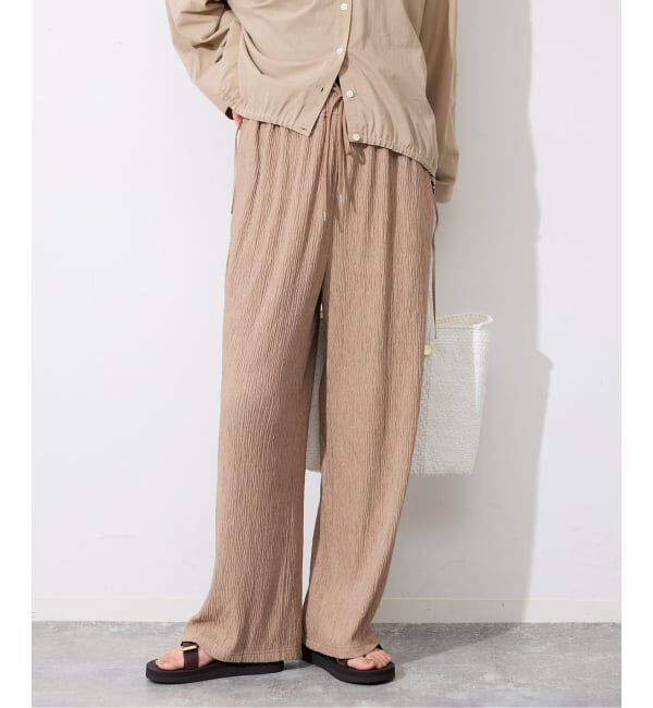 SLOBE IENA「《ブラックのみWEB限定/予約》楊柳カットソーパンツ」|その他|ベージュ